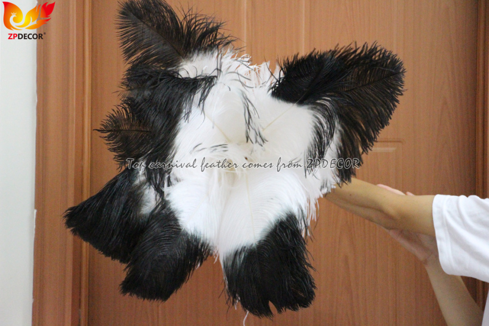 Zpdecor Feathers Wholsale White Ostrich Feathers with Black Tip