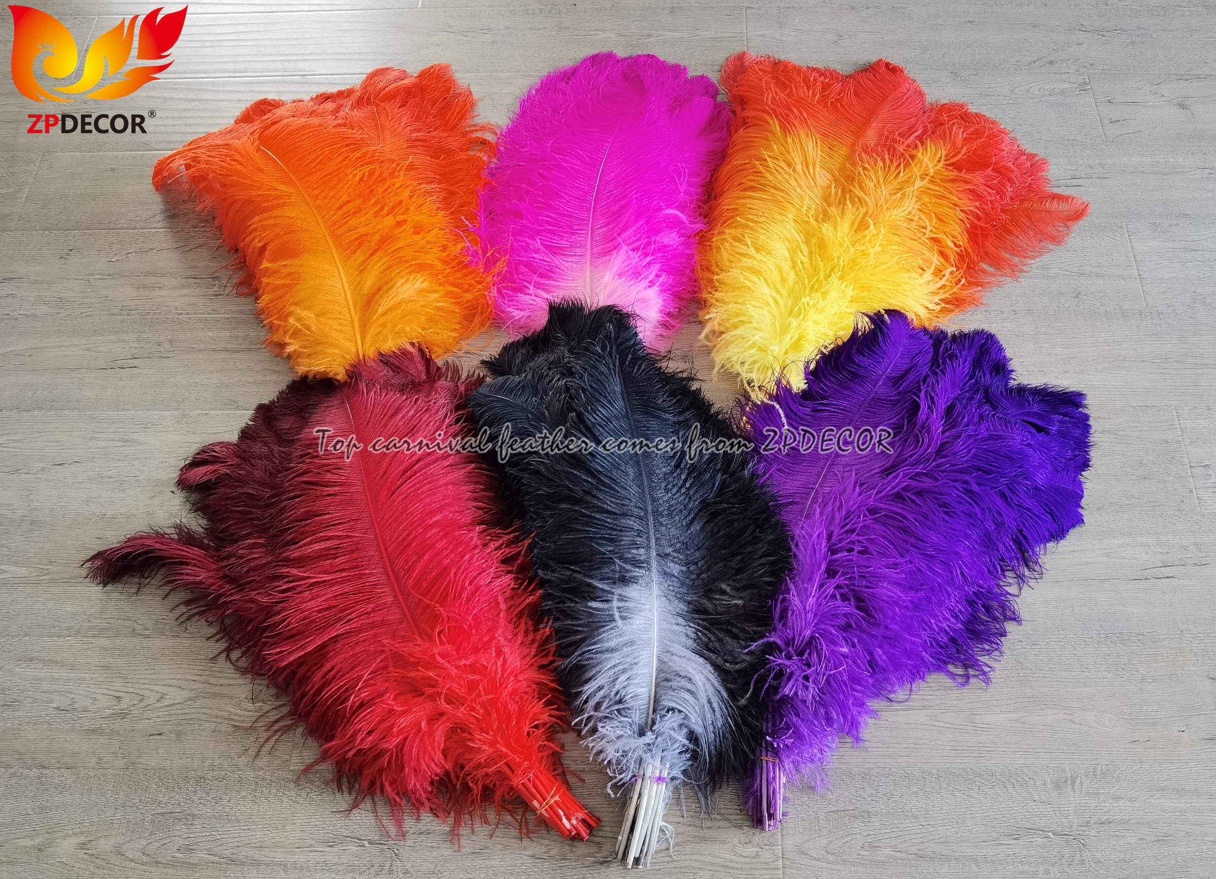 Zpdecor Feathers Wholsale Dyed Ostrich Feathers
