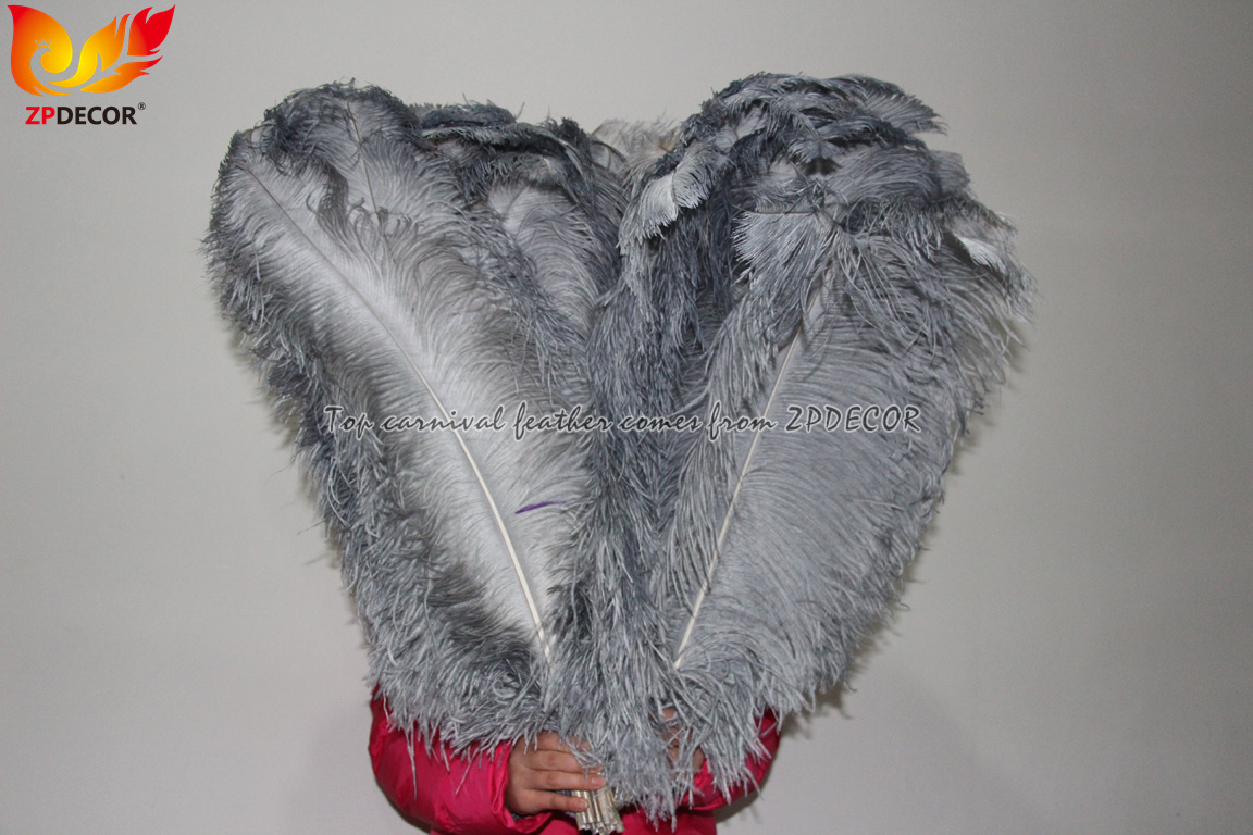 Zpdecor Factory Wholsale 70-75cm Dyed Gray Ostrich Feathers