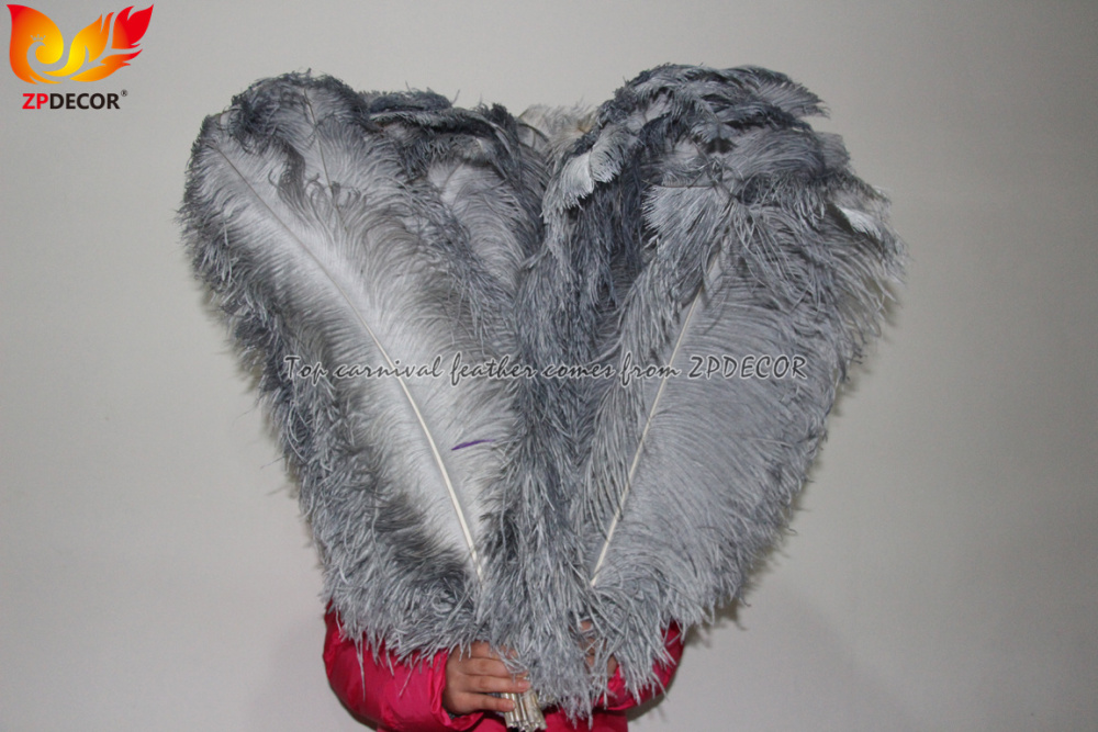 Zpdecor Factory Wholsale 70-75cm Dyed Gray Ostrich Feathers