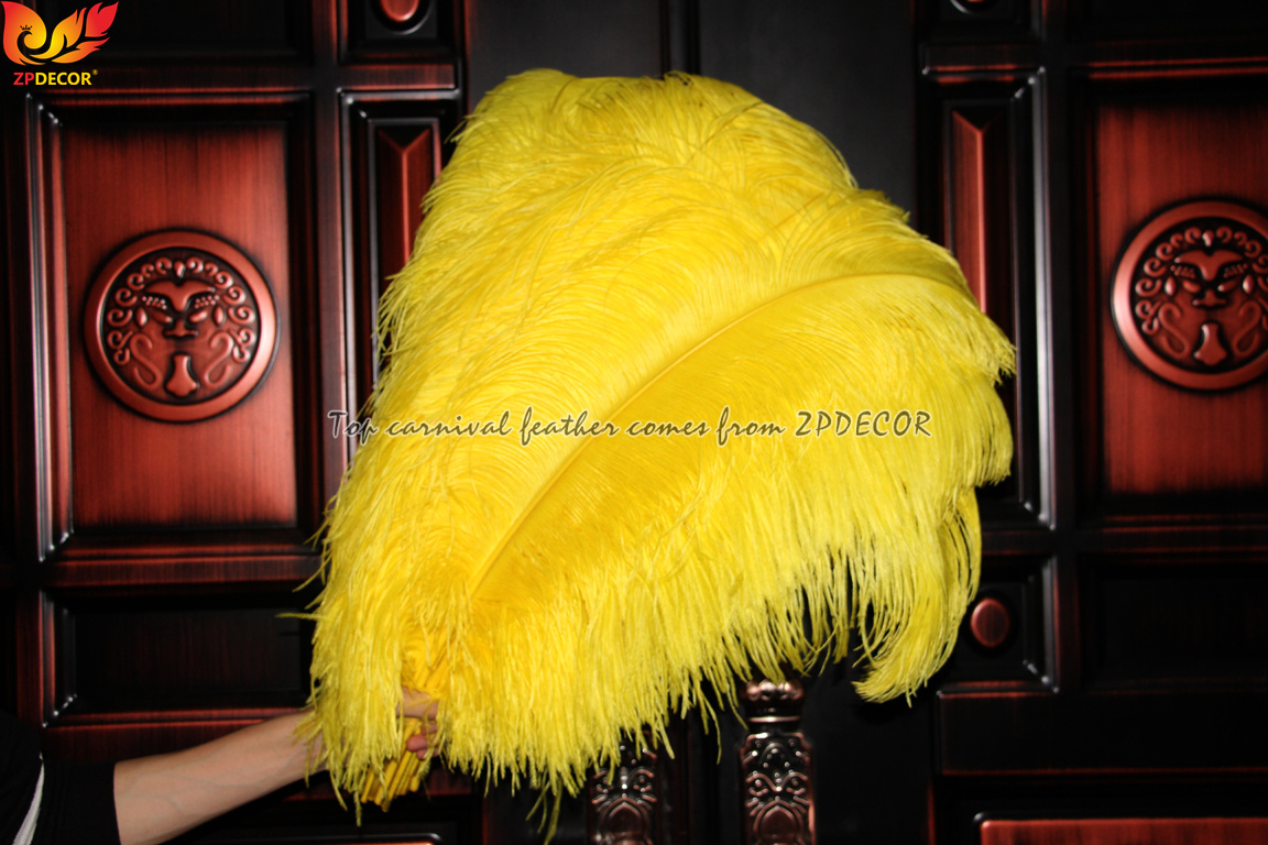 Zpdecor Factory Wholsale 70-75cm Gold Yellow Ostrich Feathers