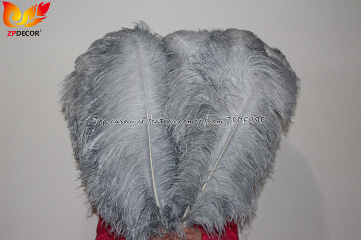 Zpdecor Factory Wholsale 70-75cm Dyed Gray Ostrich Feathers