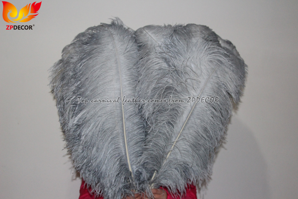Zpdecor Factory Wholsale 70-75cm Dyed Gray Ostrich Feathers