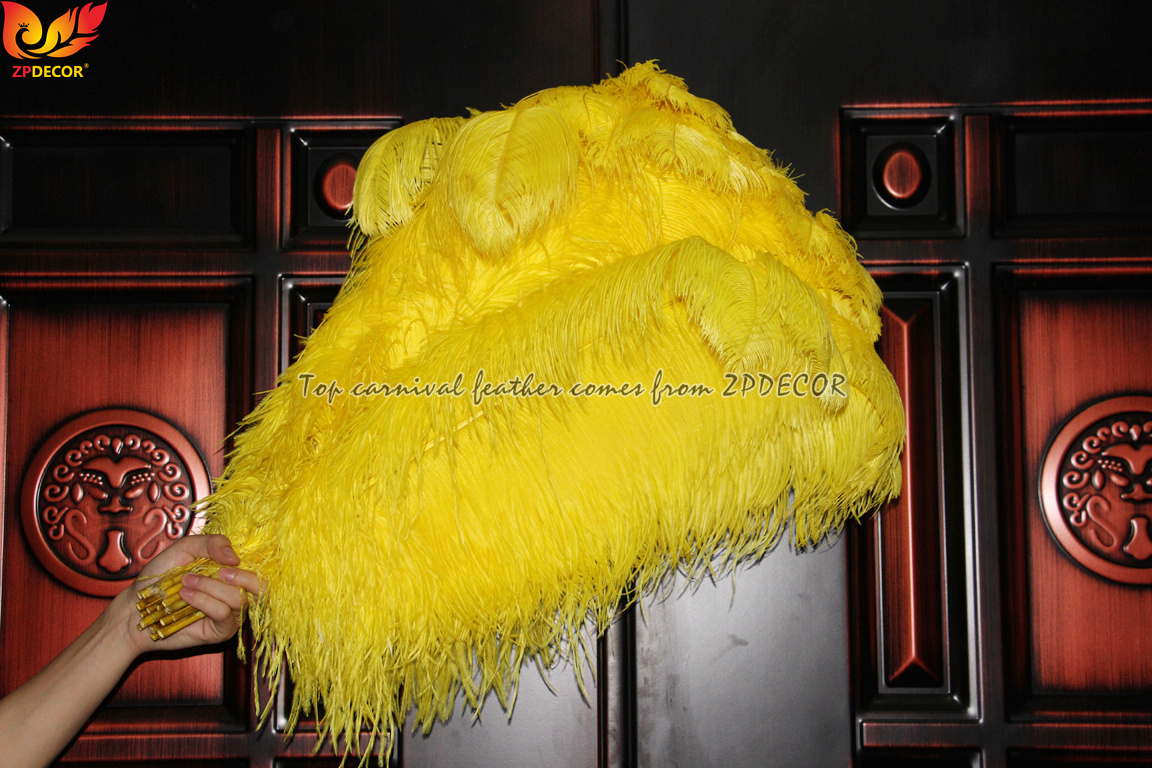 Zpdecor Factory Wholsale 70-75cm Gold Yellow Ostrich Feathers