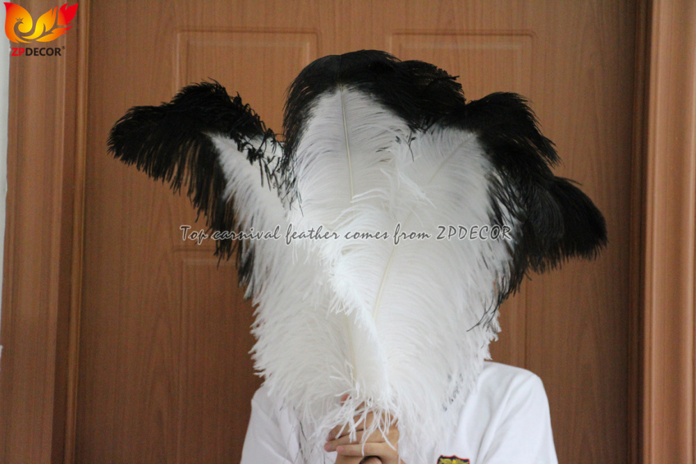 Zpdecor Feathers Wholsale White Ostrich Feathers with Black Tip