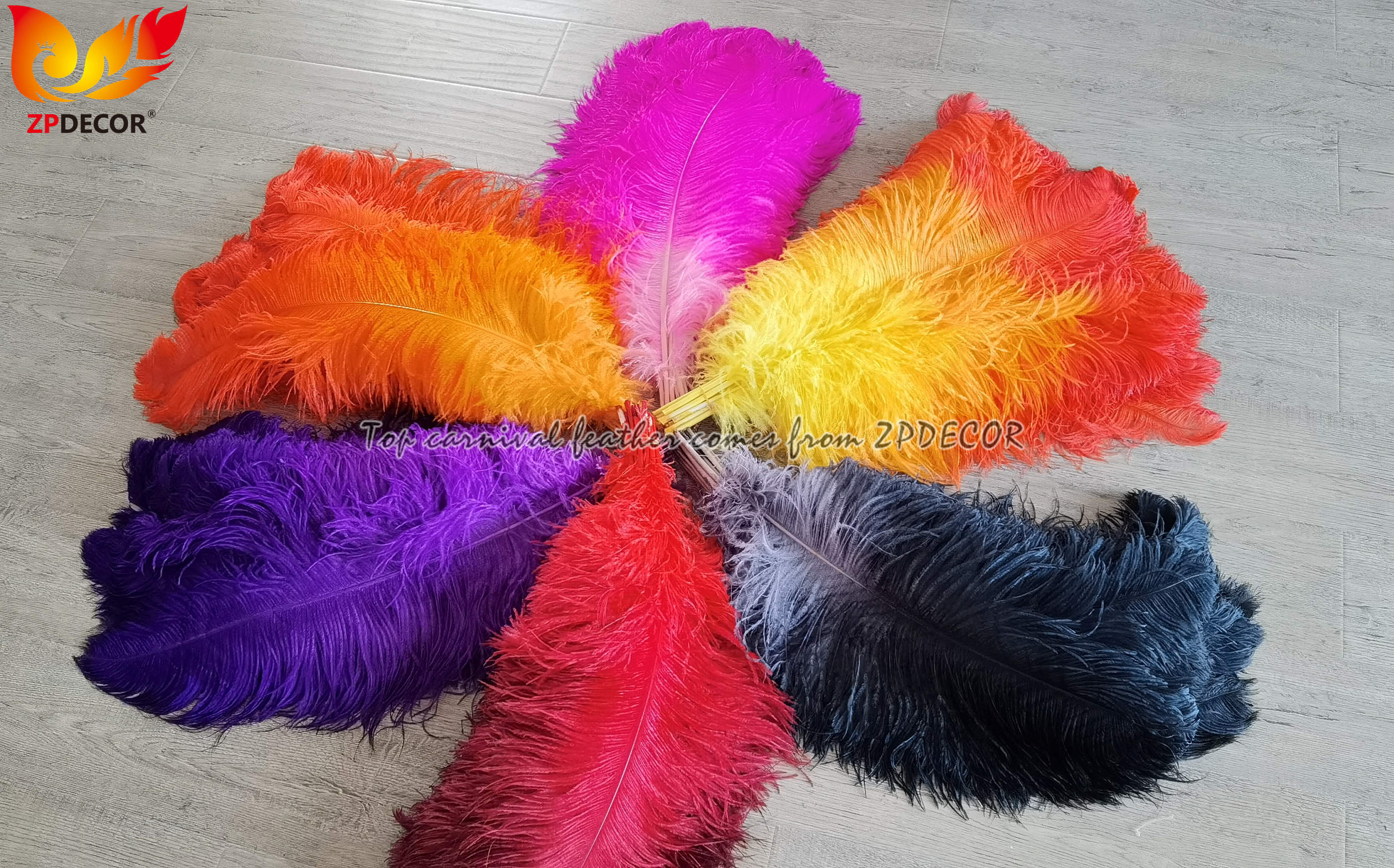 Zpdecor Feathers Wholsale Dyed Ostrich Feathers