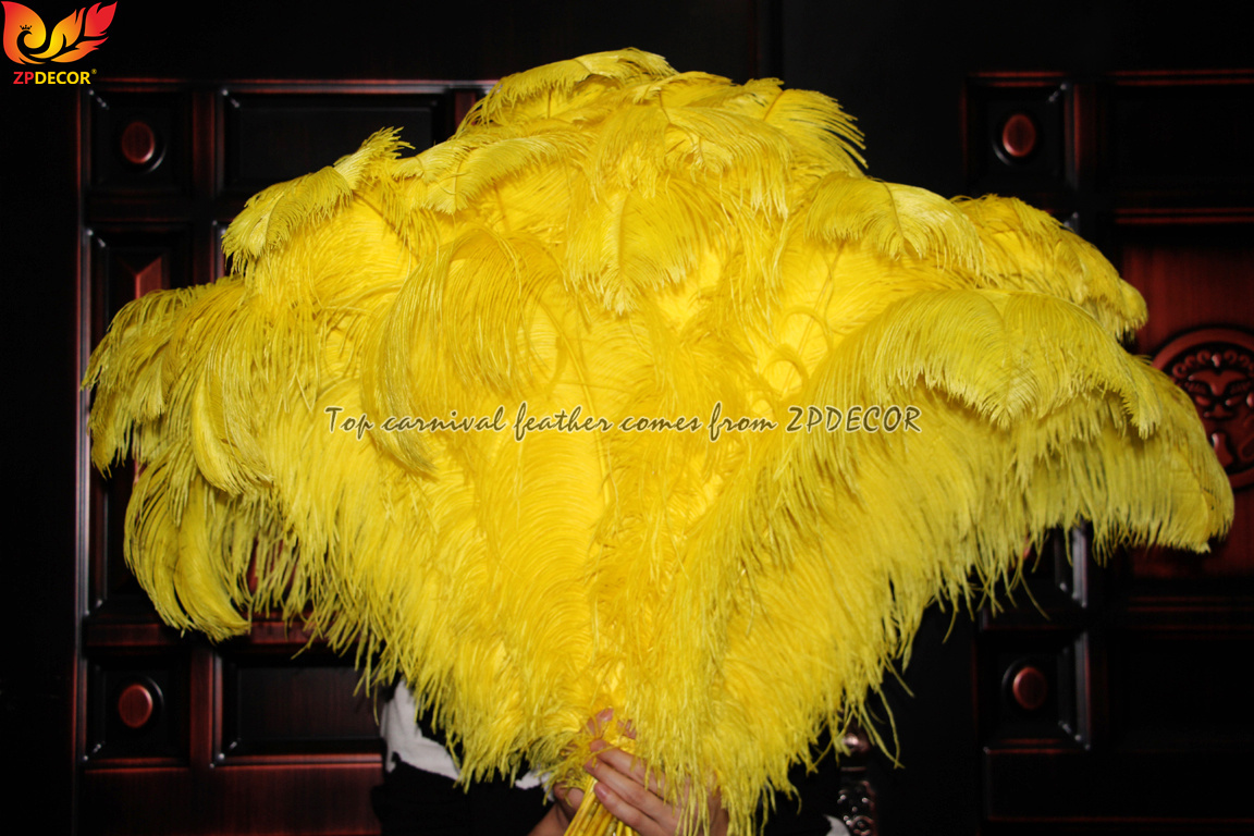 Zpdecor Factory Wholsale 70-75cm Gold Yellow Ostrich Feathers
