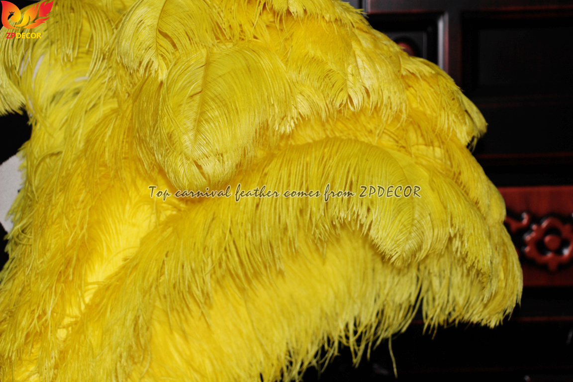 Zpdecor Factory Wholsale 70-75cm Gold Yellow Ostrich Feathers