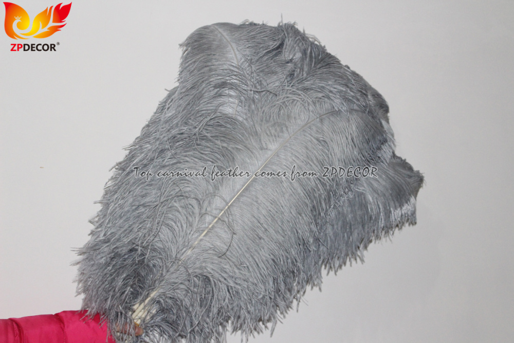 Zpdecor Factory Wholsale 70-75cm Dyed Gray Ostrich Feathers