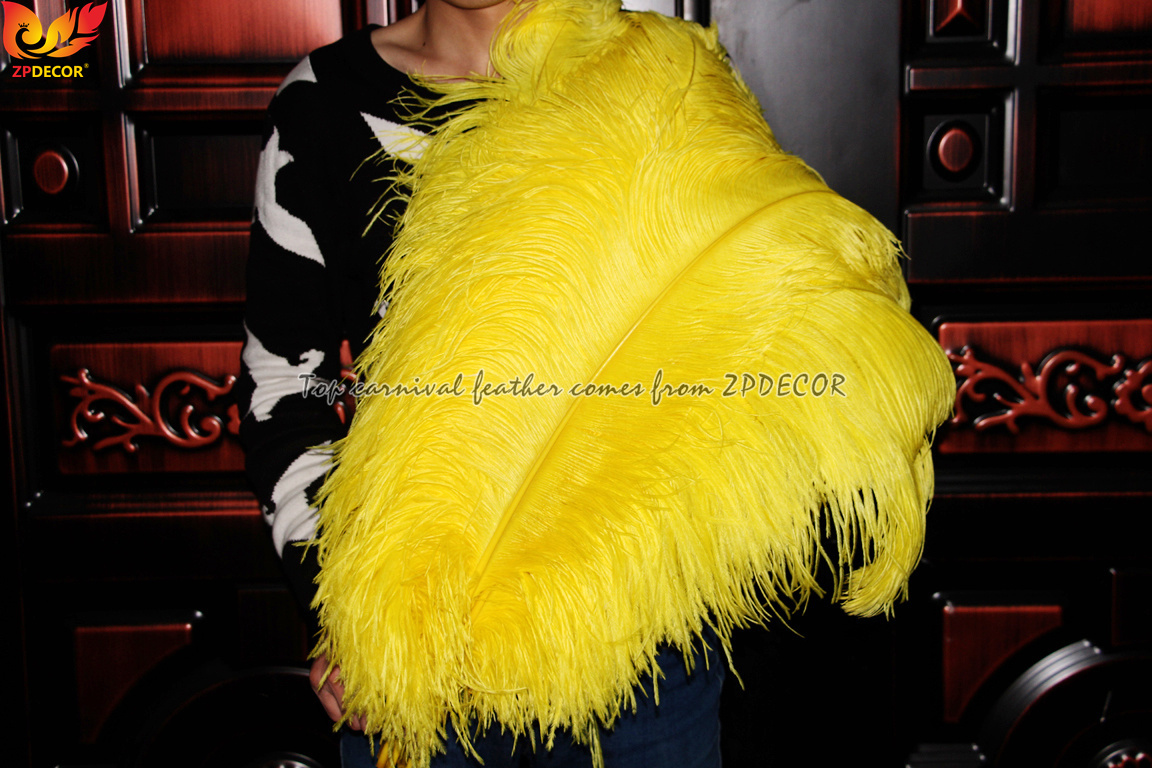 Zpdecor Factory Wholsale 70-75cm Gold Yellow Ostrich Feathers