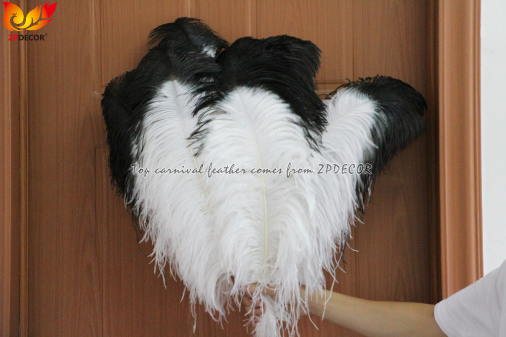 Zpdecor Feathers Wholsale White Ostrich Feathers with Black Tip