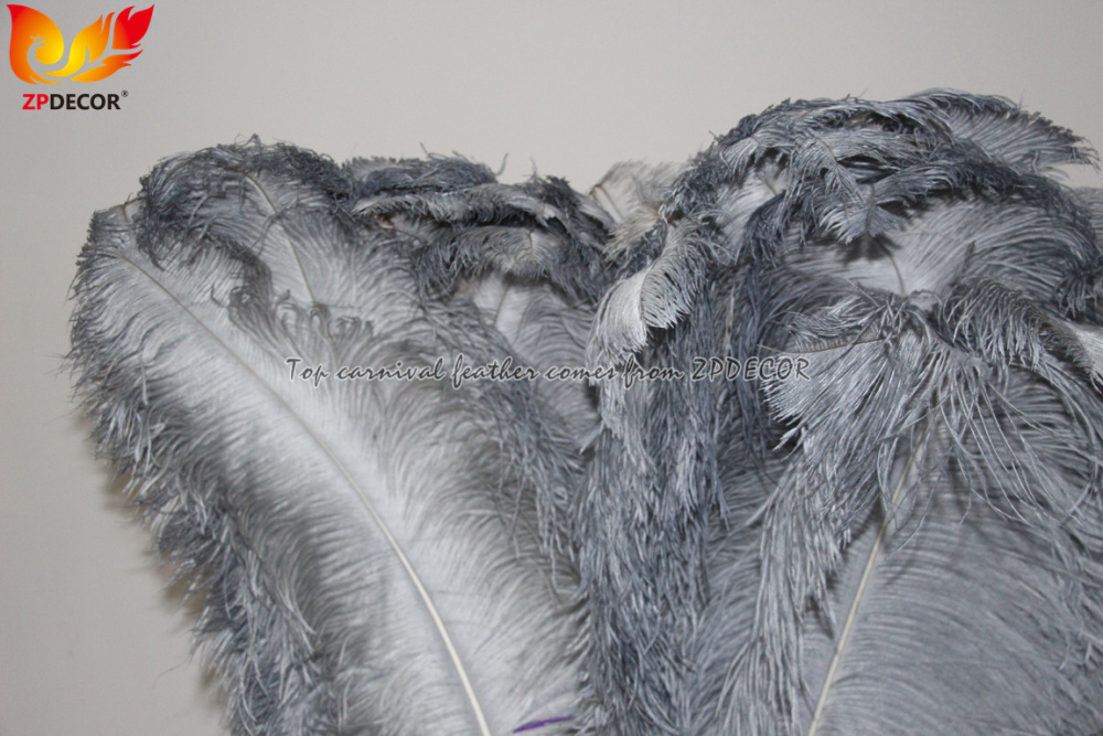 Zpdecor Factory Wholsale 70-75cm Dyed Gray Ostrich Feathers