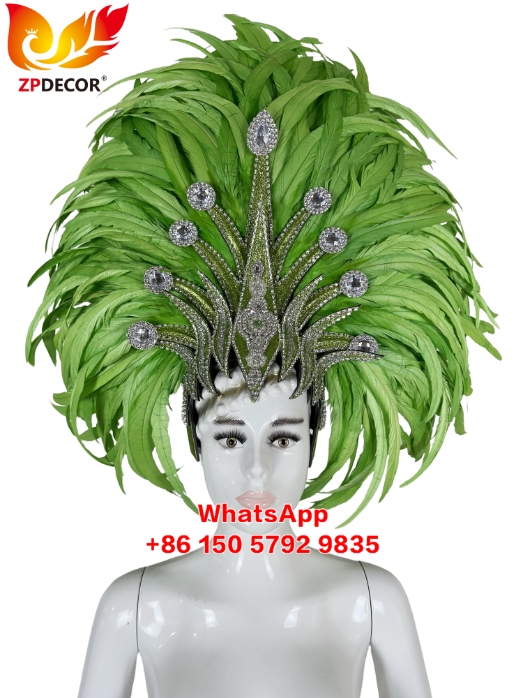 Zpdecor Feathers Factory Handmade Customized Rooster Tail Feathers Headpiece for Carnival Costumes