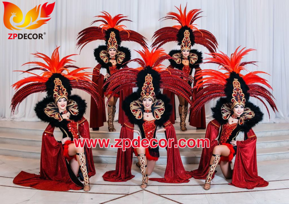 Zpdecor Feathers Factory Wholesale Dyed Lady Amherst Pheasant Zebra Tail Feathers for Carnival Costumes Design