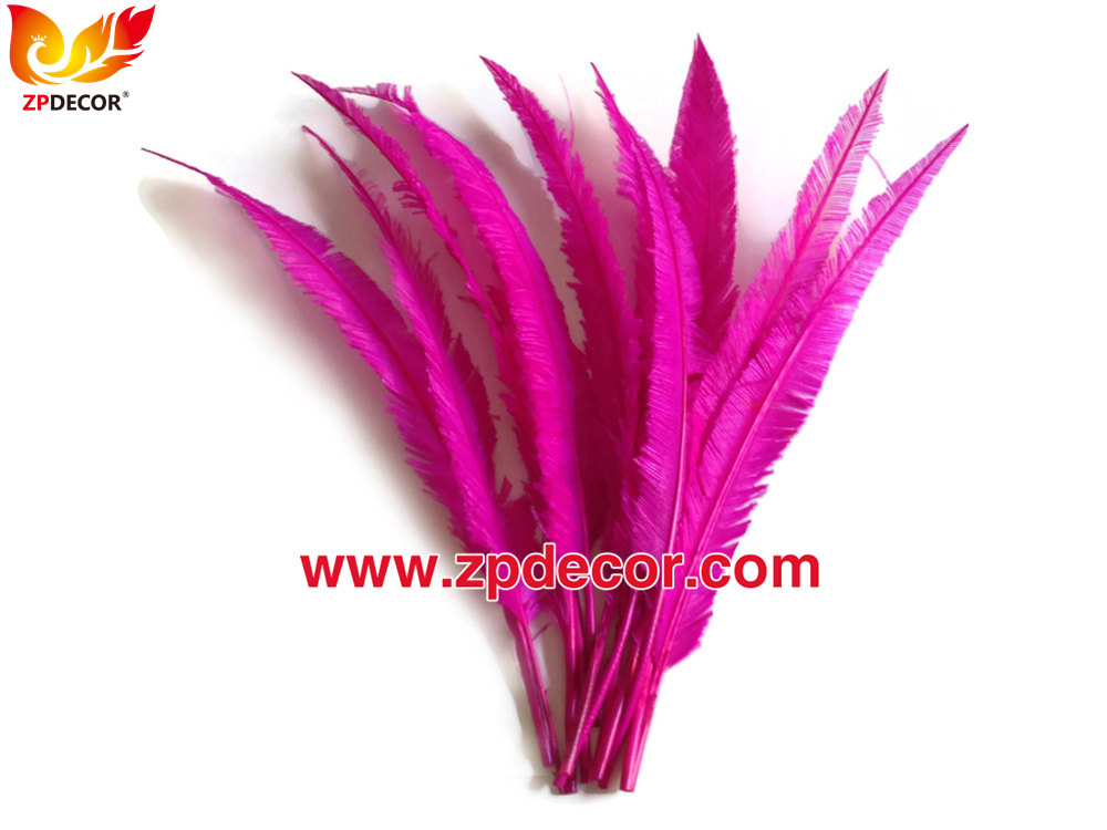 Zpdecor Feathers Factory Wholesale Trimmed Hot Pink Ostrich Nandu Feathers for Carnival Costumes