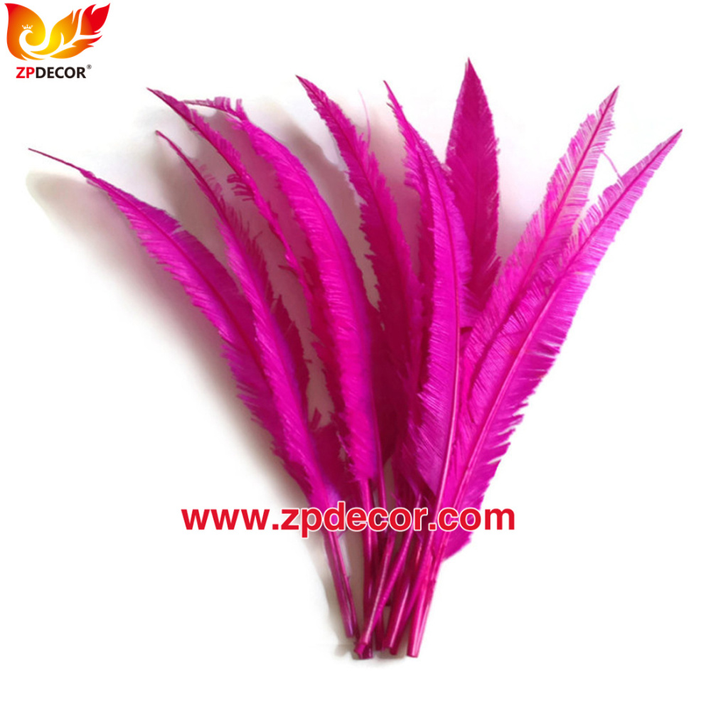 Zpdecor Feathers Factory Wholesale Trimmed Hot Pink Ostrich Nandu Feathers for Carnival Costumes