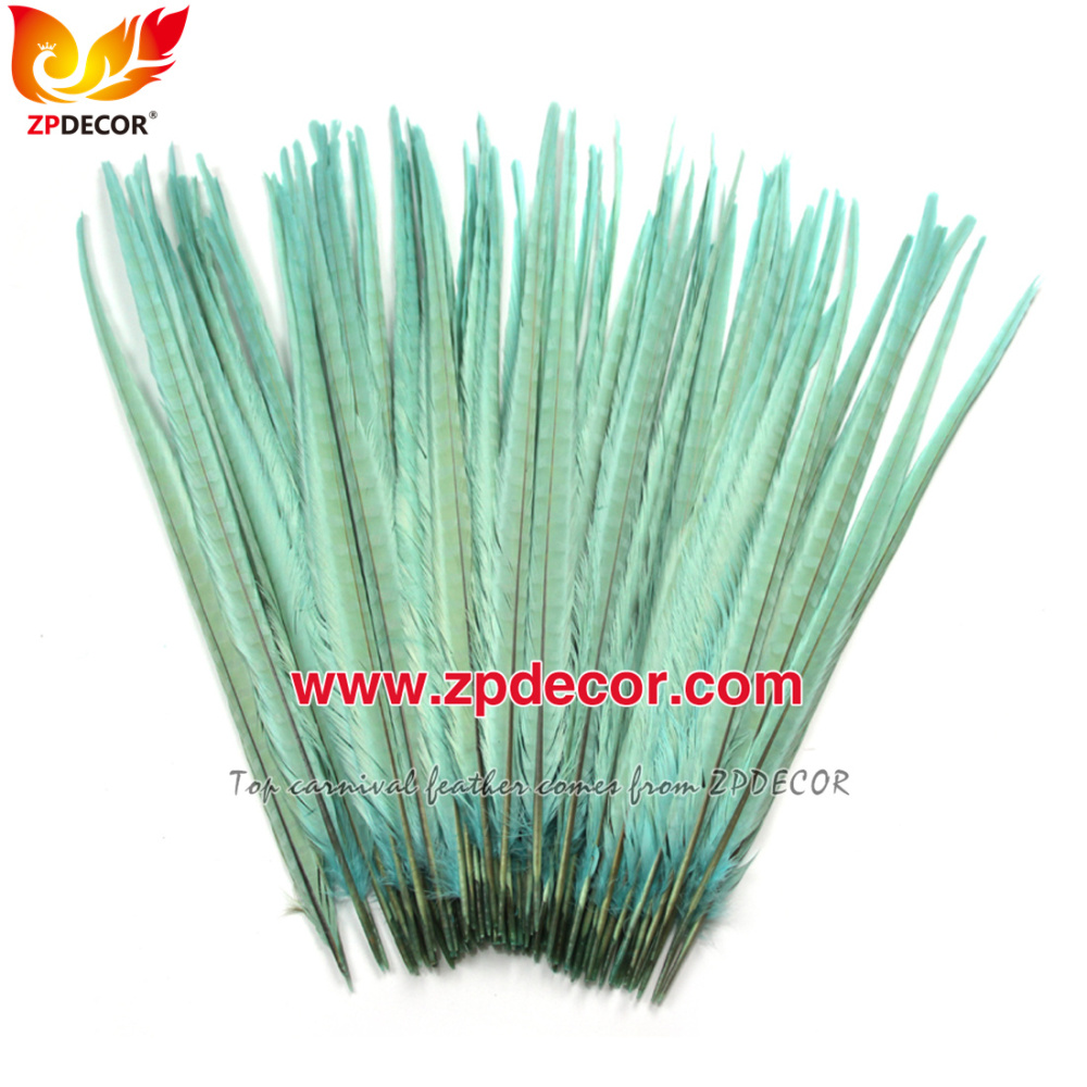 Zpdecor Feathers Factory Wholesale 50-55 cm Bleached Dyed Ringneck Pheasant Tail Feathers for Carnival Costumes