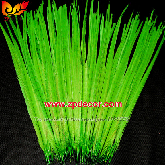 Zpdecor Feathers Factory Wholesale 50-55 cm Bleached Dyed Ringneck Pheasant Tail Feathers for Carnival Costumes