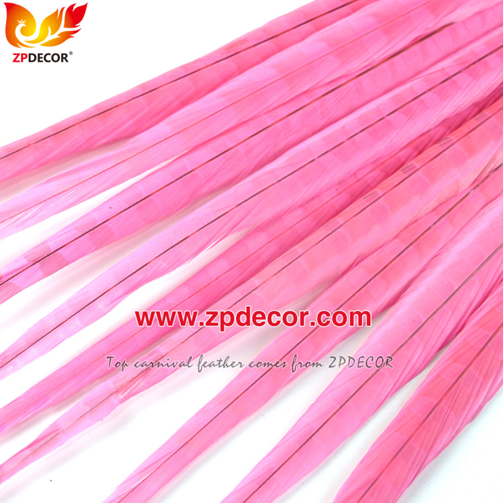 Zpdecor Feathers Factory Wholesale 50-55 cm Bleached Dyed Ringneck Pheasant Tail Feathers for Carnival Costumes