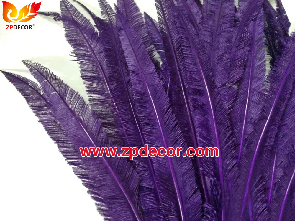 Zpdecor Feathers Factory Wholesale Trimmed Purple Ostrich Nandu Feathers for Carnival Costumes