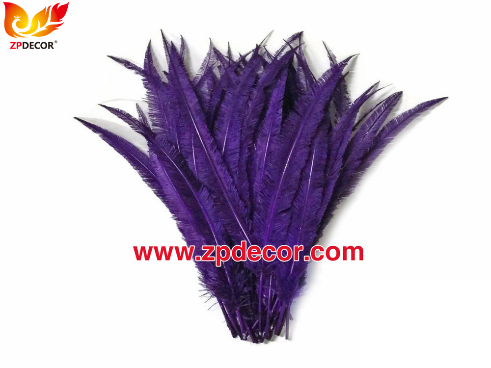 Zpdecor Feathers Factory Wholesale Trimmed Purple Ostrich Nandu Feathers for Carnival Costumes