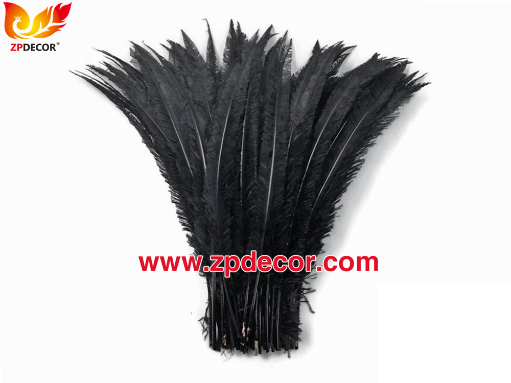 Zpdecor Feathers Factory Wholesale Trimmed Black Ostrich Nandu Feathers for Carnival Costumes