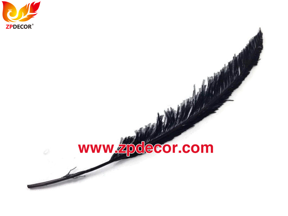 Zpdecor Feathers Factory Wholesale Trimmed Black Ostrich Nandu Feathers for Carnival Costumes