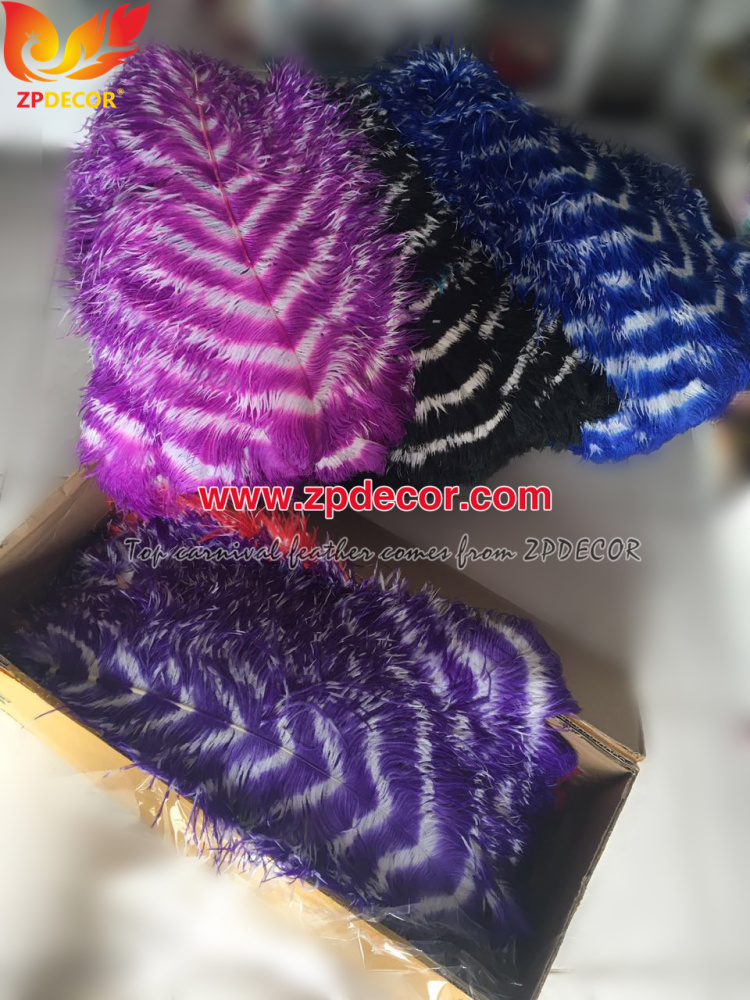 Zpdecor Feathers Wholsale Striped Dyed Ostrich Feathers