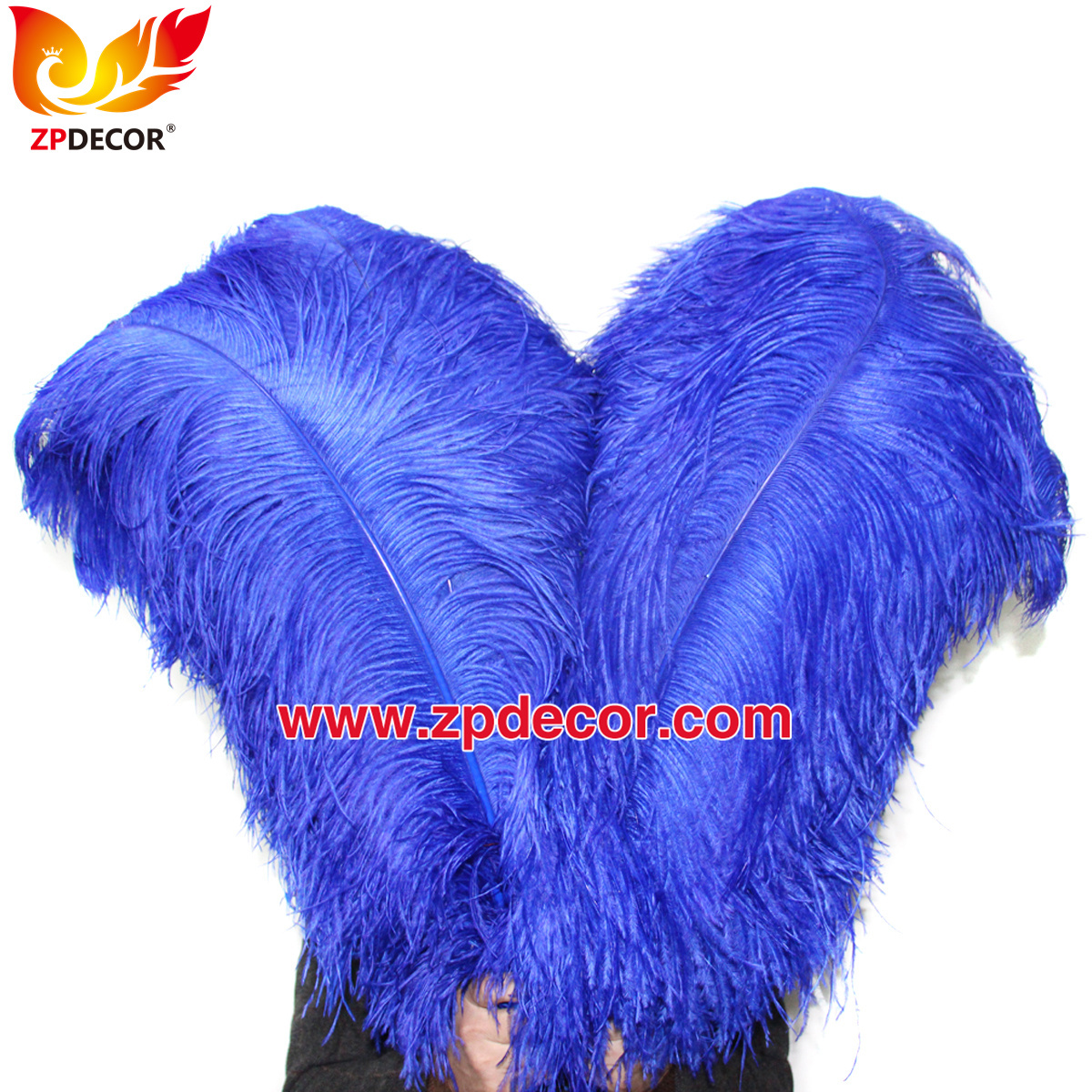 Zpdecor Feathers Factory Wholsale 70-75 cm Royal Blue Ostrich Feathers