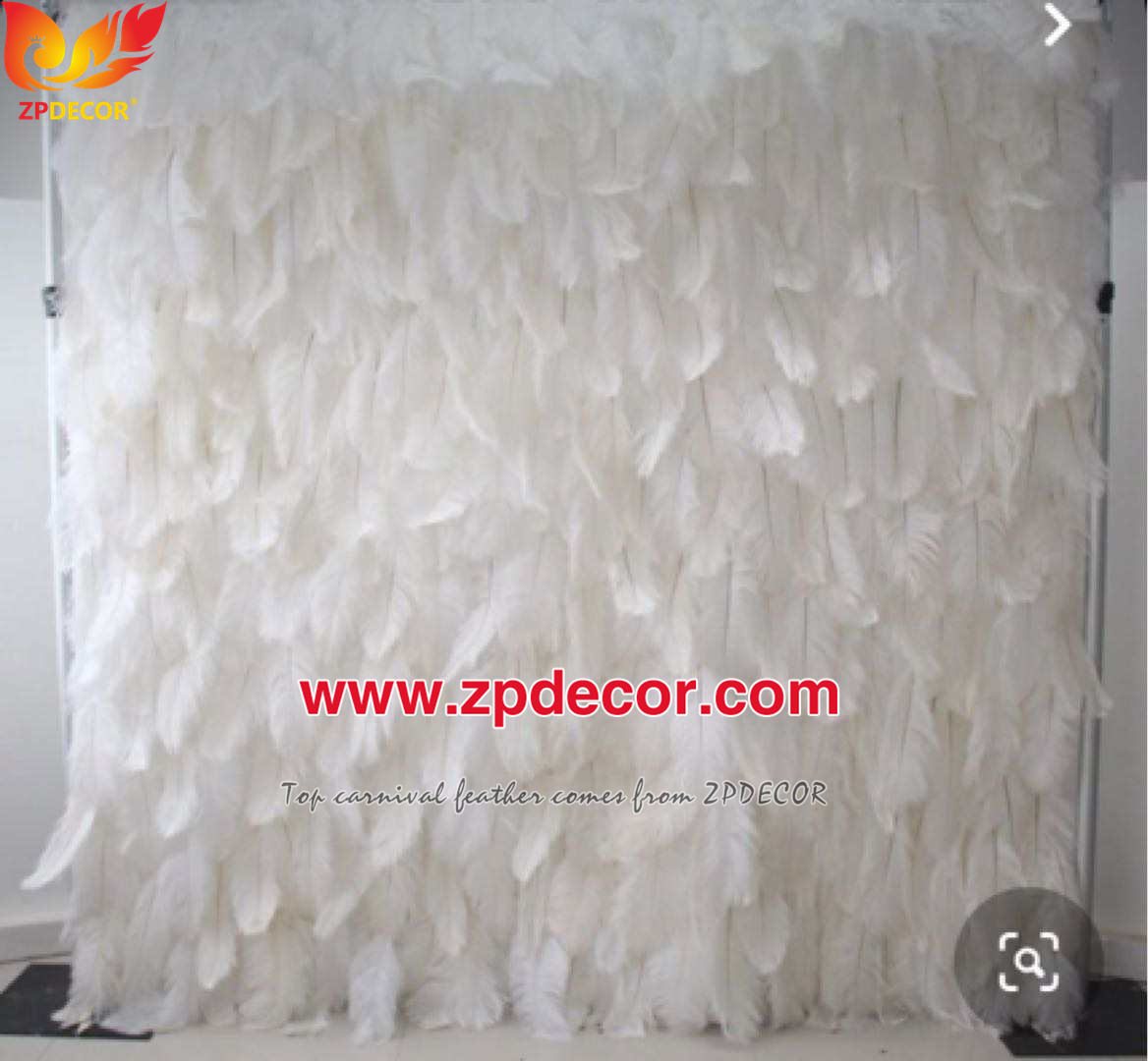 Zpdecor Feathers Factory Wholesale 15-20 cm White and Dyed Ostrich Feathers for Wedding Decoration