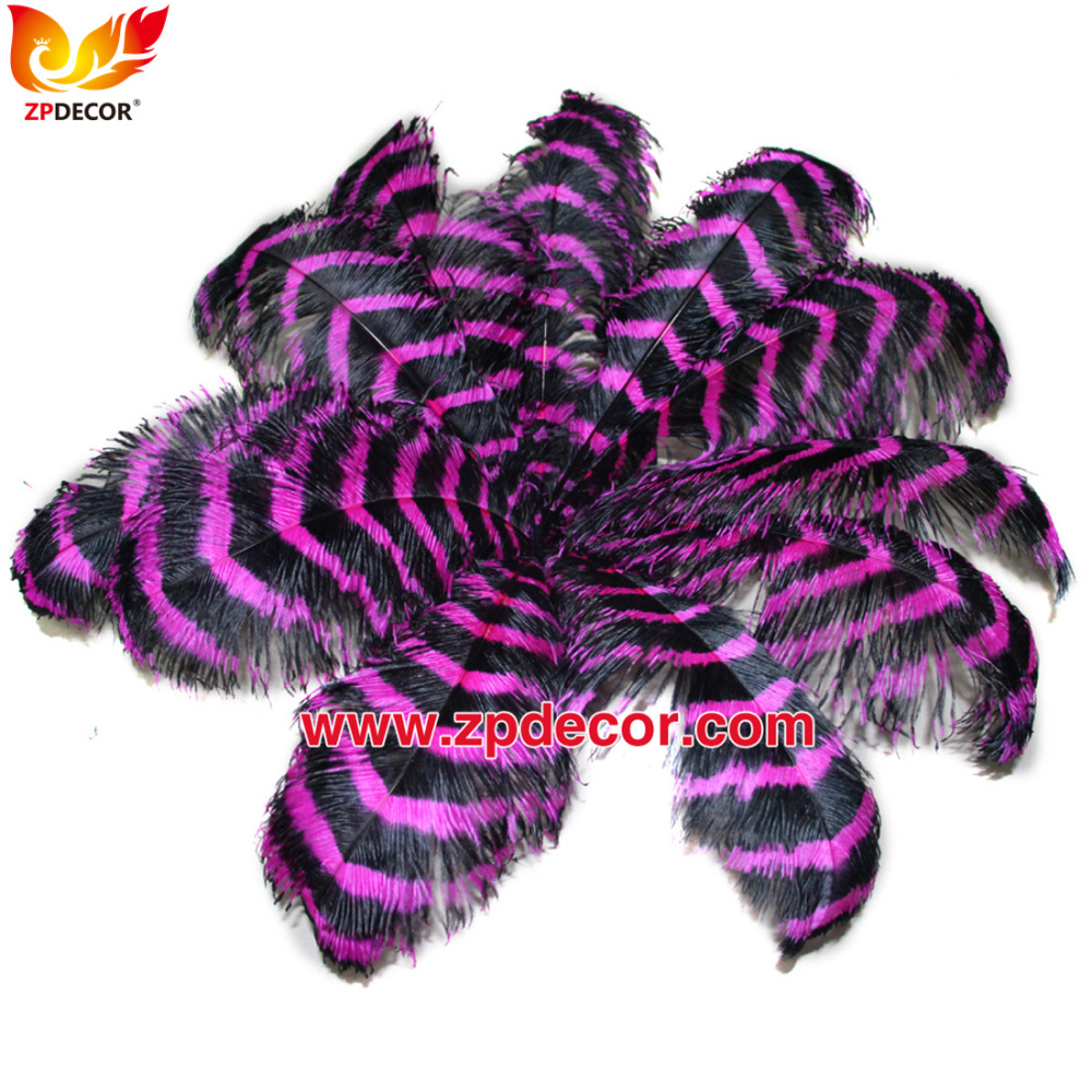 Zpdecor Feathers Wholsale Striped Ostrich Feathers