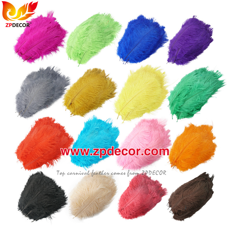 Zpdecor Feathers Factory Wholesale 15-20 cm White and Dyed Ostrich Feathers for Wedding Decoration