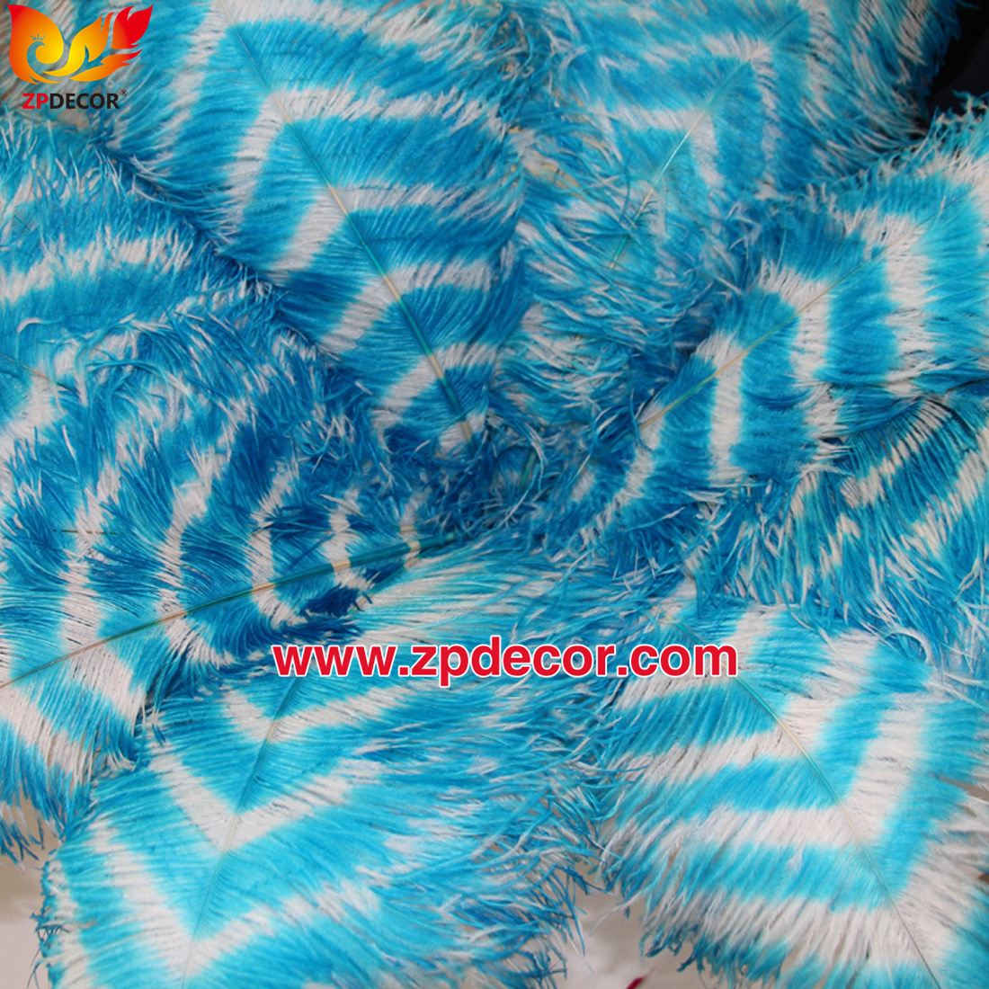 Zpdecor Feathers Wholsale Striped Ostrich Feathers