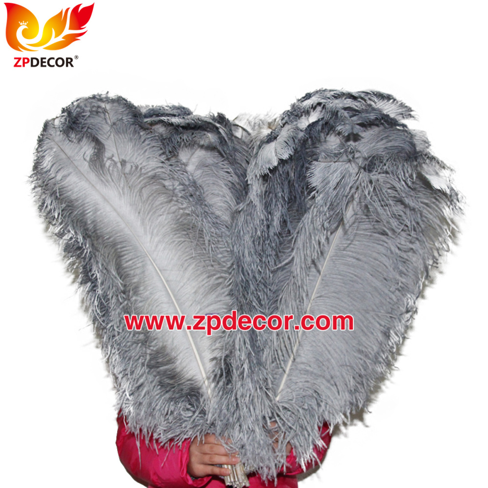 Zpdecor Factory Wholsale 70-75cm Dyed Gray Ostrich Feathers