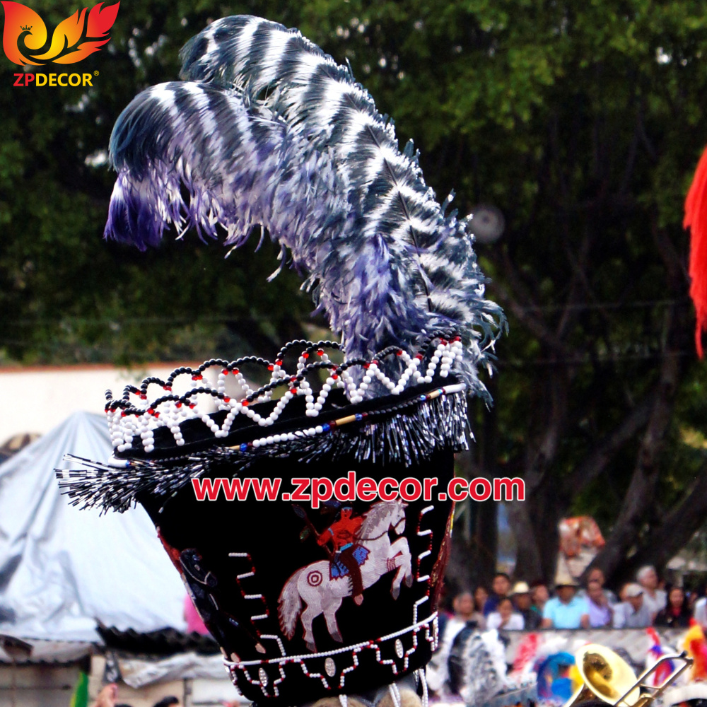 Zpdecor Feathers Wholsale Striped Black and White Large Ostrich Feathers for Carnival Costumes