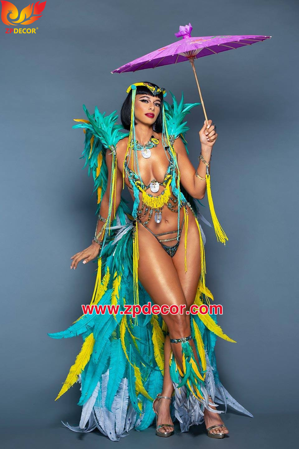 Zpdecor Feathers Factory Wholesale Trimmed Mint Ostrich Nandu Feathers for Carnival Costumes