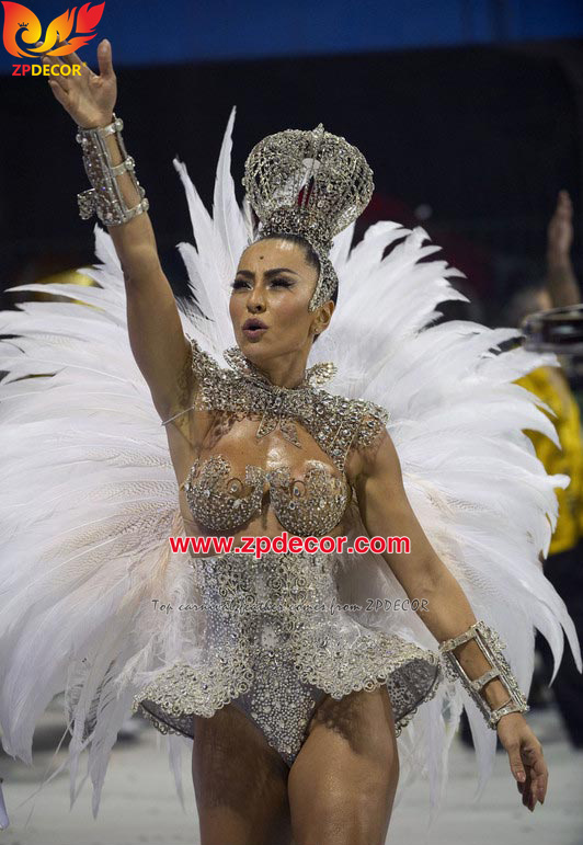 Zpdecor Feather Top Supplier Wholesale Natural Silver Pheasant Tail Feathers for Carnival Costumes Design