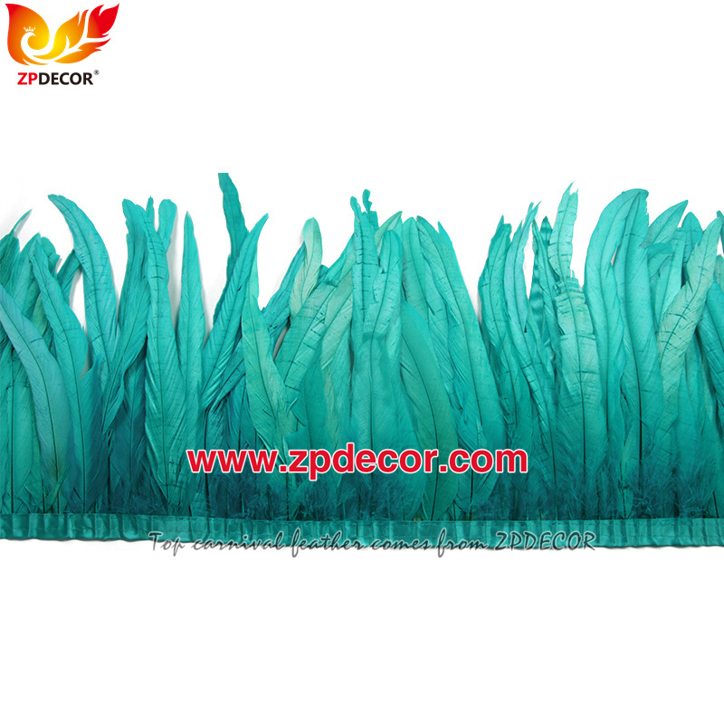 Zpdecor Feathers Factory Wholesale 30-35cm 16 Colors Stock Rooster Coque Tail Feathers Trim for Carnival Costumes Design