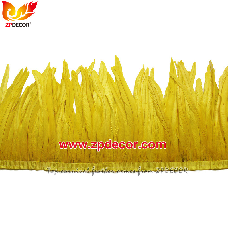 Zpdecor Feathers Factory Wholesale 30-35cm 16 Colors Stock Rooster Coque Tail Feathers Trim for Carnival Costumes Design