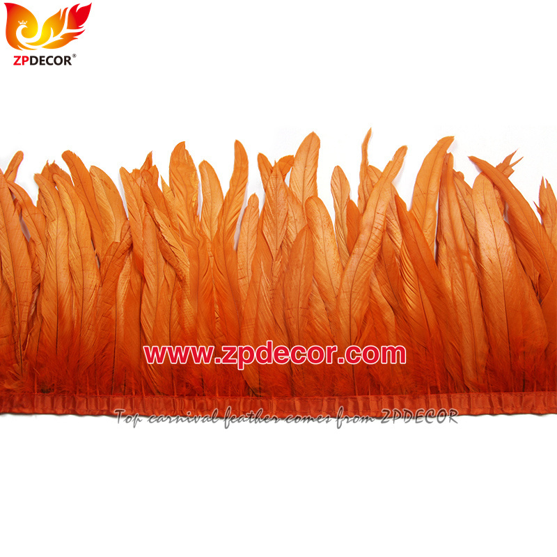 Zpdecor Feathers Factory Wholesale 30-35cm 16 Colors Stock Rooster Coque Tail Feathers Trim for Carnival Costumes Design