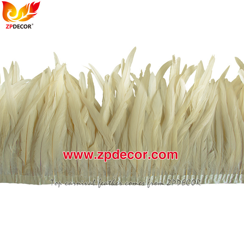 Zpdecor Feathers Factory Wholesale 30-35cm 16 Colors Stock Rooster Coque Tail Feathers Trim for Carnival Costumes Design