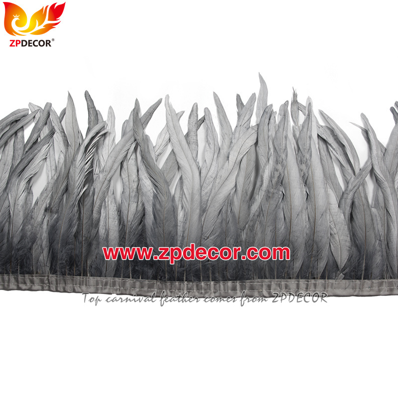Zpdecor Feathers Factory Wholesale 30-35cm 16 Colors Stock Rooster Coque Tail Feathers Trim for Carnival Costumes Design