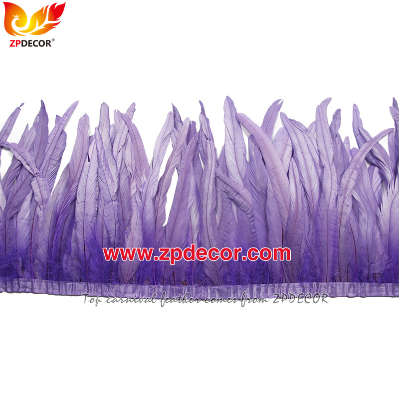 Zpdecor Feathers Factory Wholesale 30-35cm 16 Colors Stock Rooster Coque Tail Feathers Trim for Carnival Costumes Design