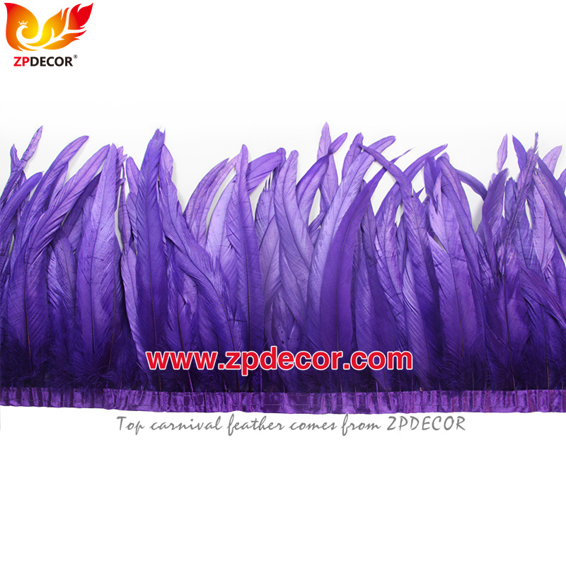 Zpdecor Feathers Factory Wholesale 30-35cm 16 Colors Stock Rooster Coque Tail Feathers Trim for Carnival Costumes Design