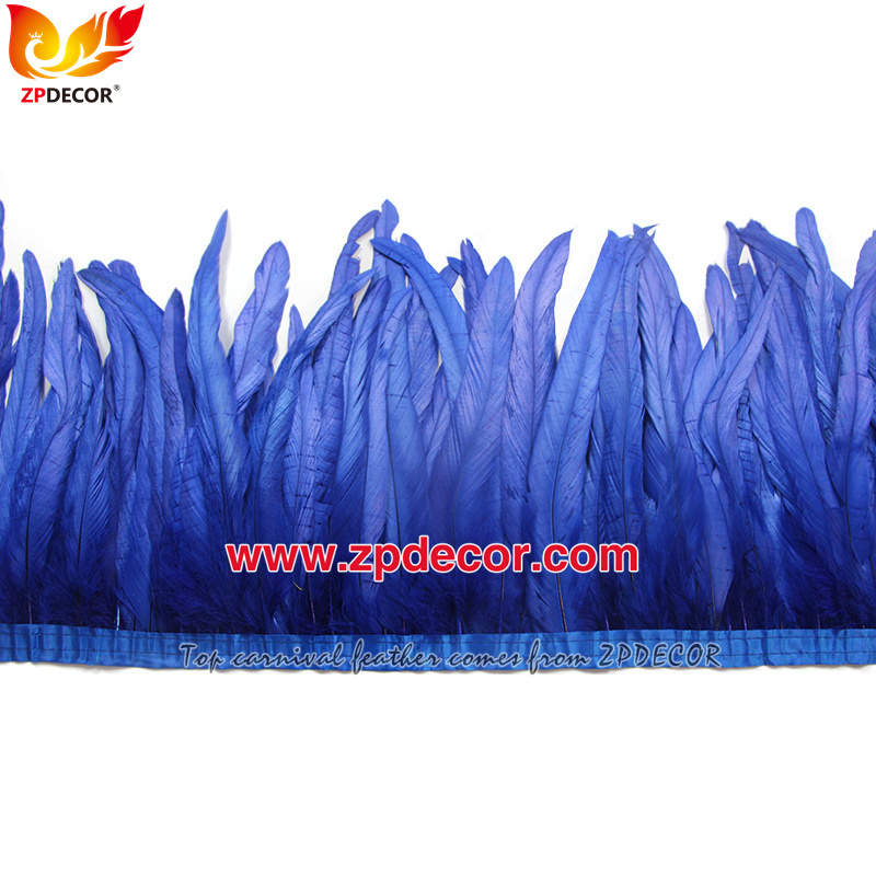 Zpdecor Feathers Factory Wholesale 30-35cm 16 Colors Stock Rooster Coque Tail Feathers Trim for Carnival Costumes Design