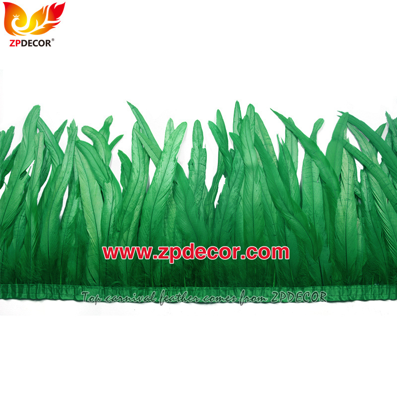 Zpdecor Feathers Factory Wholesale 30-35cm 16 Colors Stock Rooster Coque Tail Feathers Trim for Carnival Costumes Design