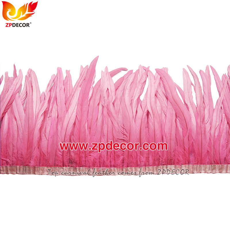 Zpdecor Feathers Factory Wholesale 30-35cm 16 Colors Stock Rooster Coque Tail Feathers Trim for Carnival Costumes Design