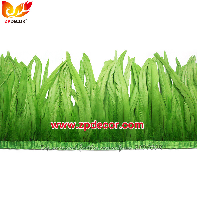 Zpdecor Feathers Factory Wholesale 30-35cm 16 Colors Stock Rooster Coque Tail Feathers Trim for Carnival Costumes Design