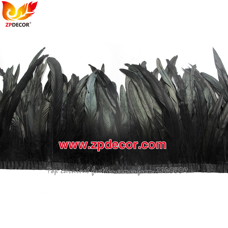 Zpdecor Feathers Factory Wholesale 30-35cm 16 Colors Stock Rooster Coque Tail Feathers Trim for Carnival Costumes Design