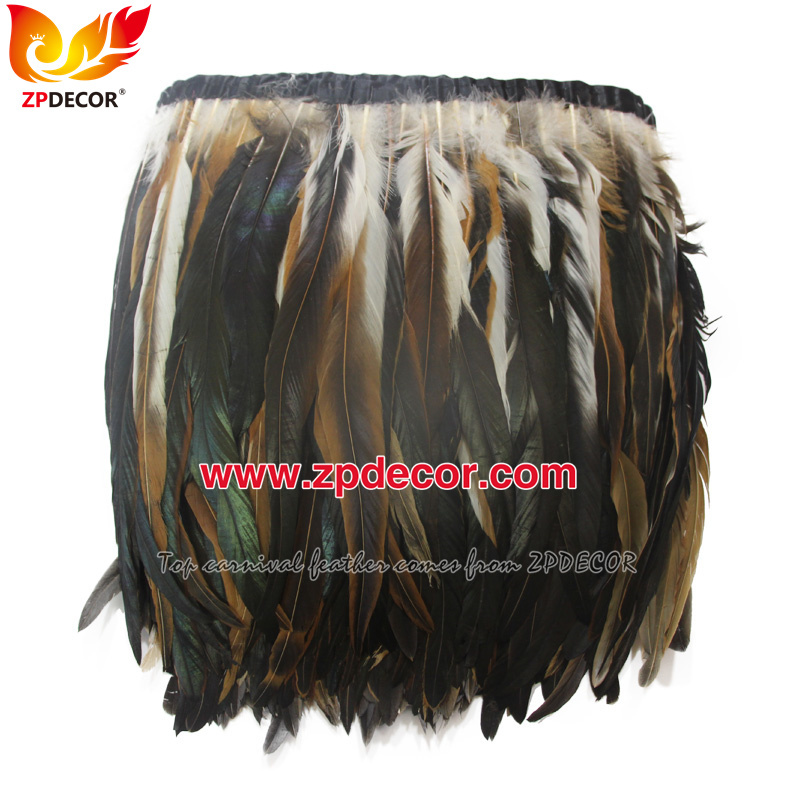 Zpdecor Feathers Factory Wholesale 30-35cm Natural Rooster Coque Tail Feathers Trim for Bahams Jankanoo Carnival